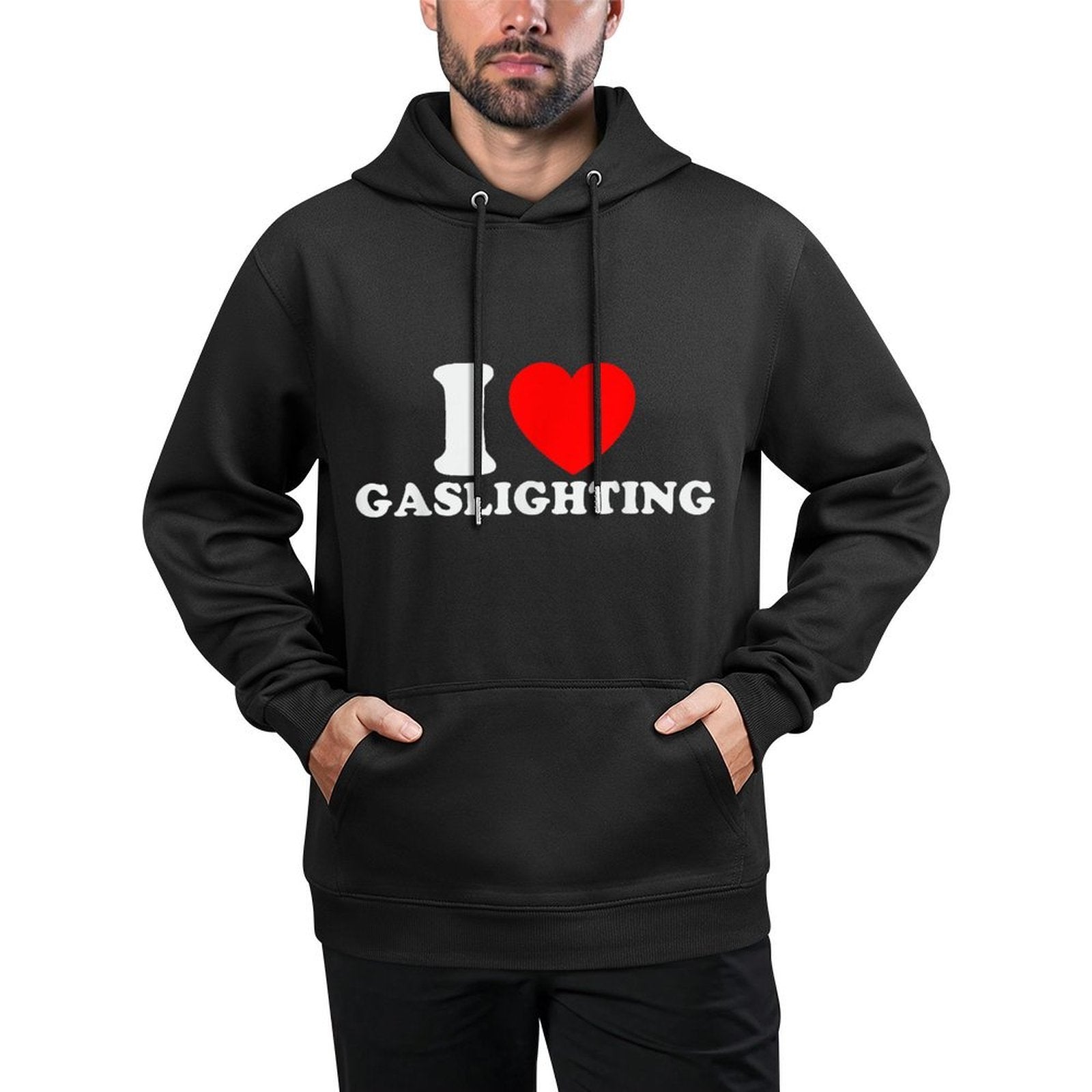 I Love Gaslighting Funny I Heart Gaslighting Gaslight Lover Kangaroo Pocket Hoodie