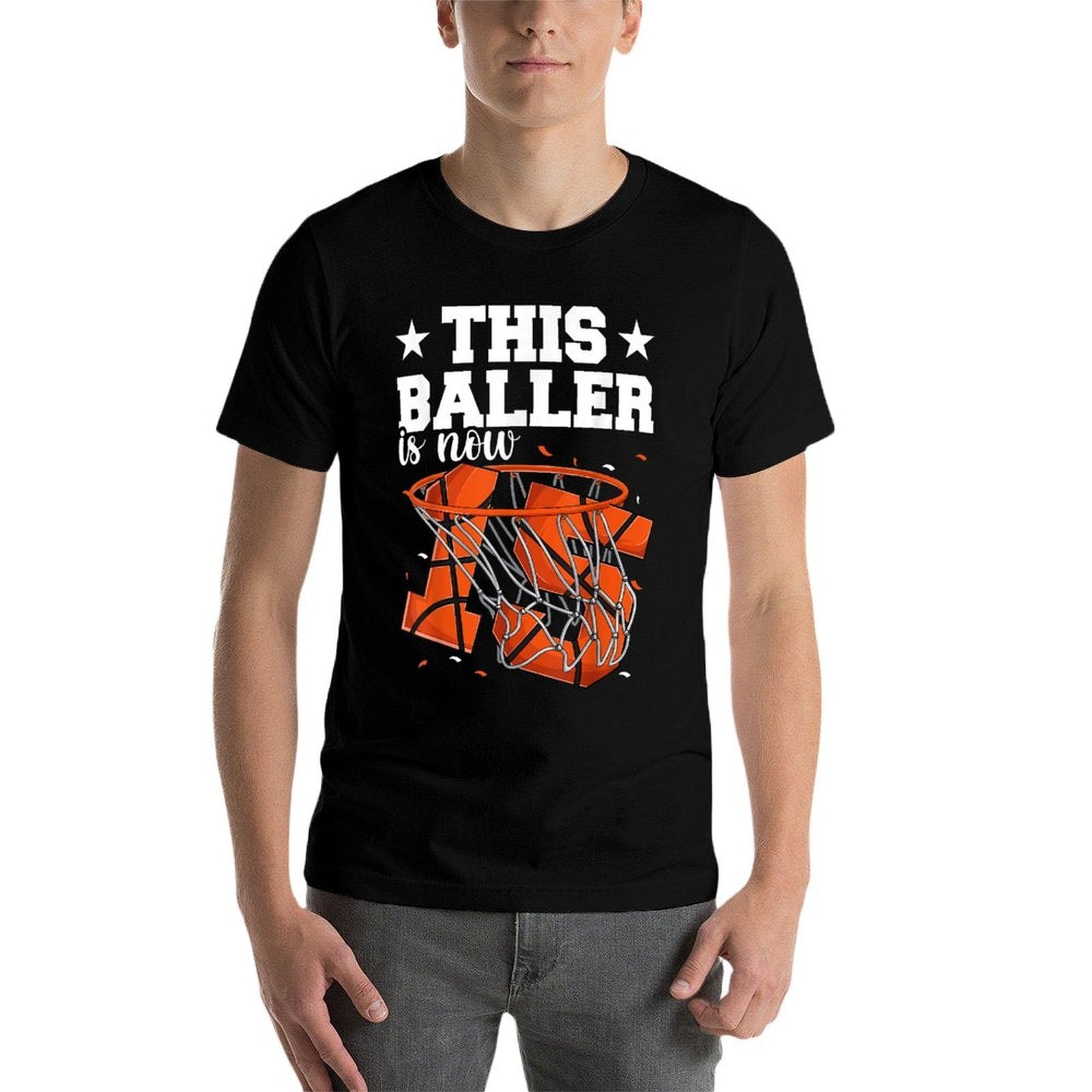 15th Birthday Basketball Boys, Baller 15 Year Old Bday  Wrinkle-resistant T-Shirt