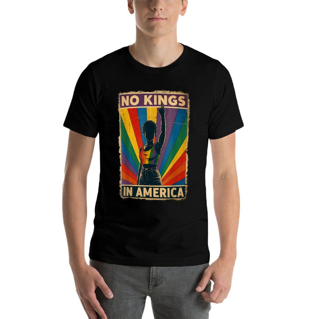 No Kings in America LGBT Pride Save Democraty  Summer-ready Fabric T-Shirt
