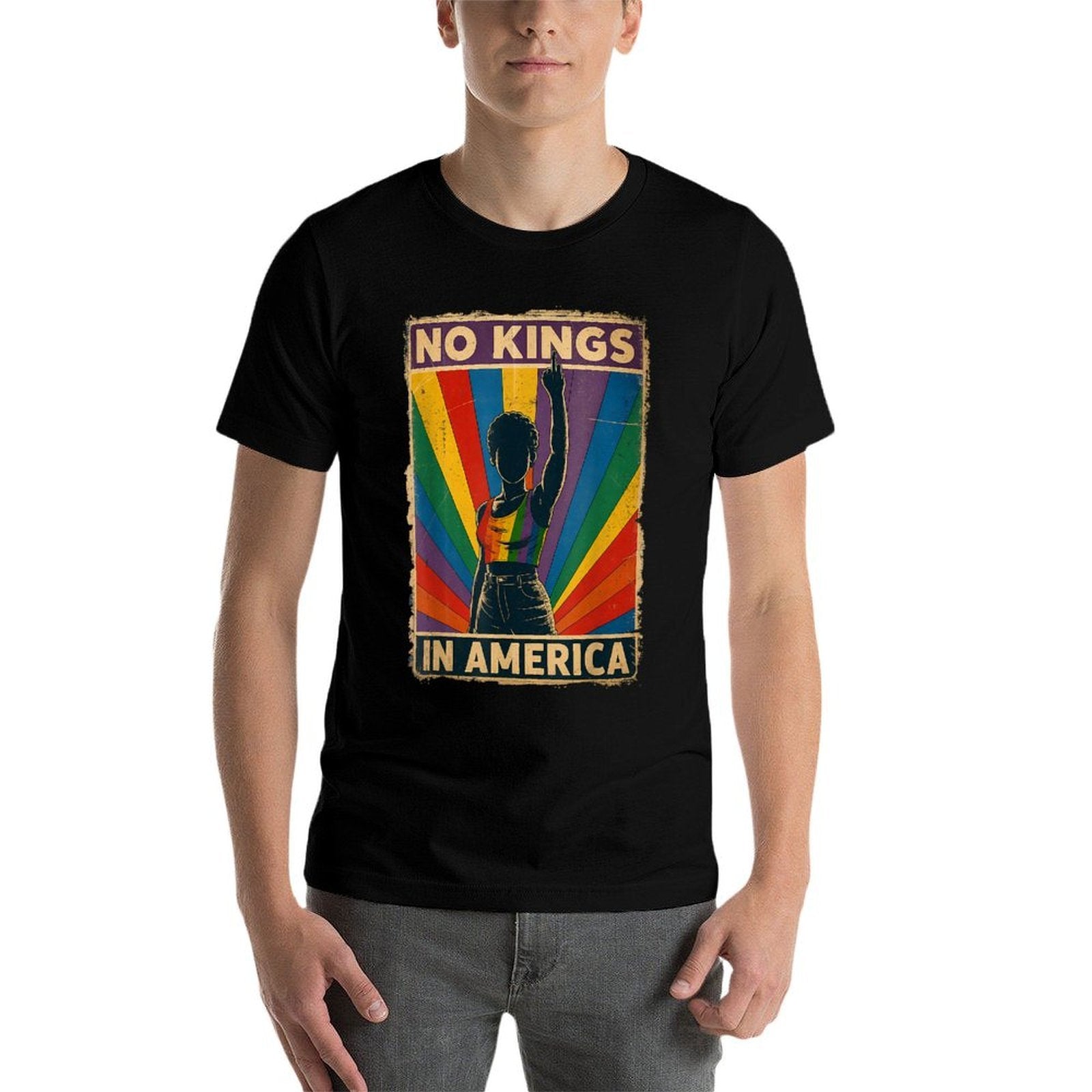 No Kings in America LGBT Pride Save Democraty  Summer-ready Fabric T-Shirt