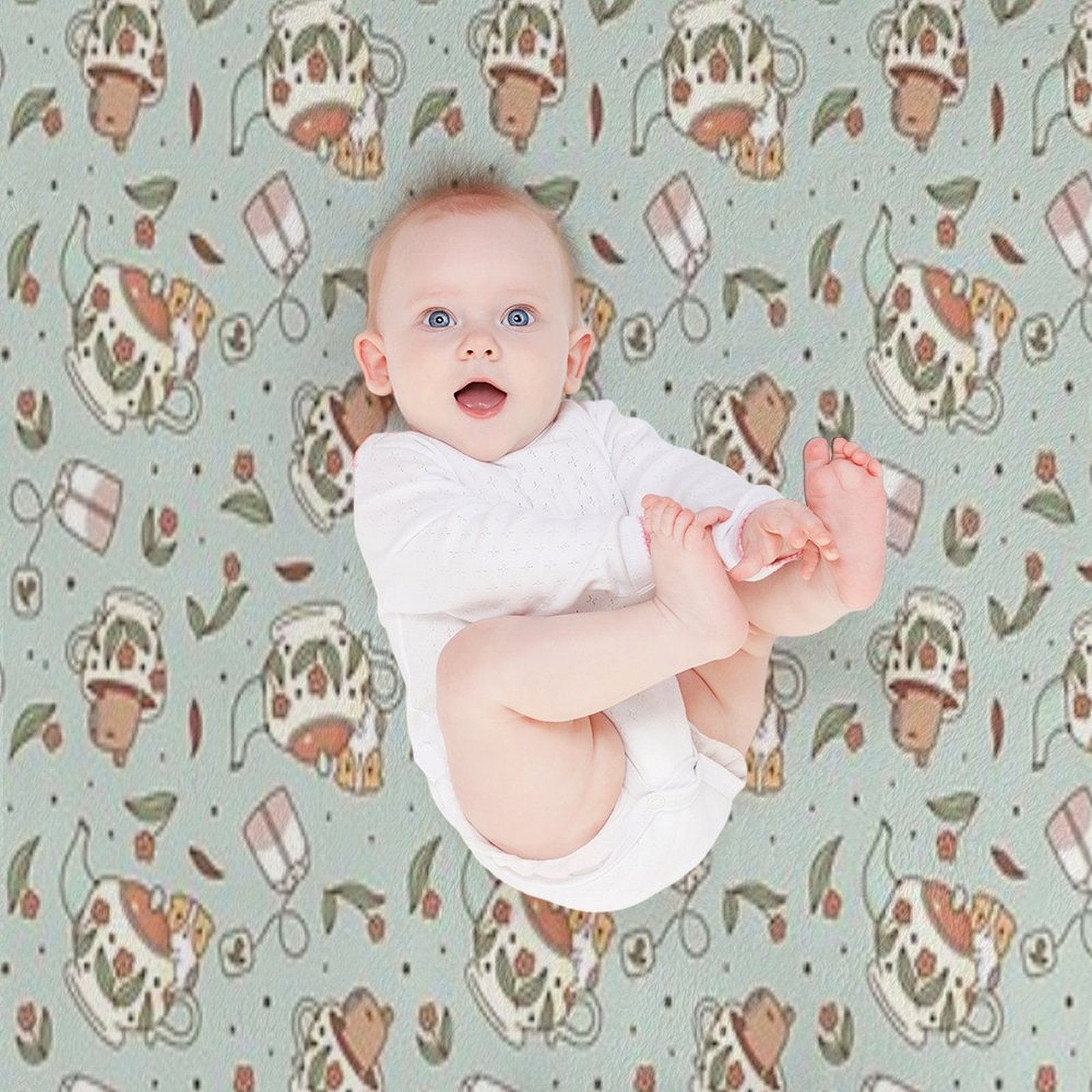 Guinea Pig And Capybara Tea Party Pattern, Bubu And Moonch Versatility Throw Blanket