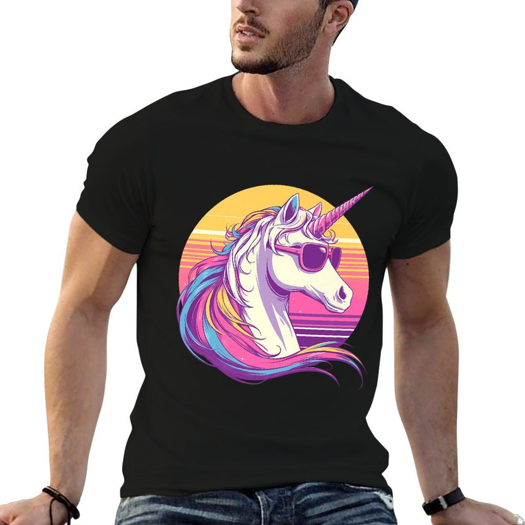 Majestic Sunset Unicorn Art Mystical Creature Fantasy Premium  Slim-fit Cut T-Shirt
