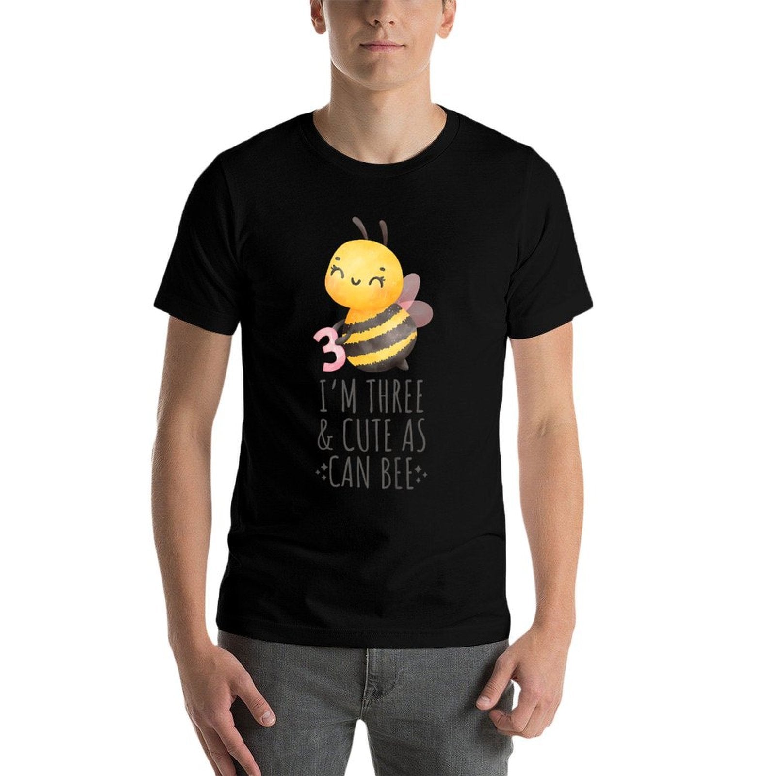 Kids I'm Three & Cute As Can Bee 3rd Third Birthday  Vintage-inspired T-Shirt
