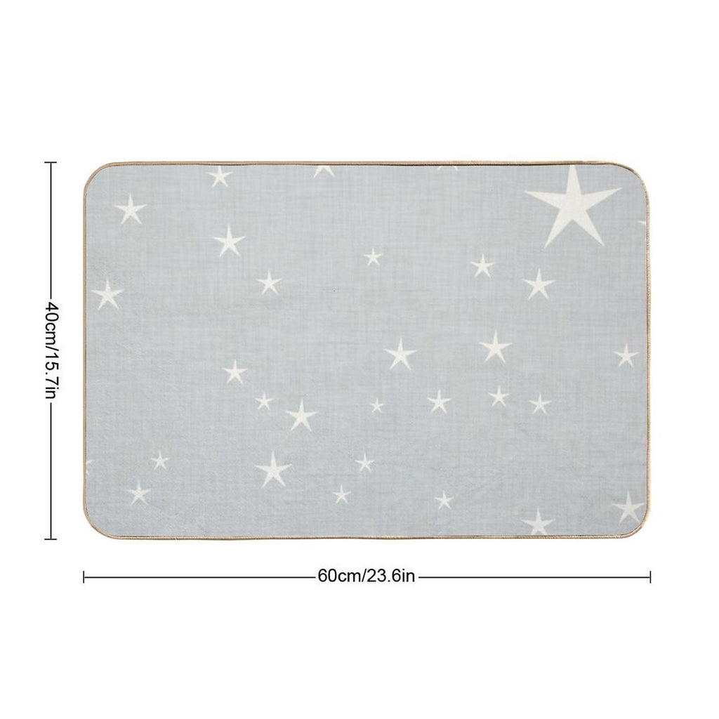 Grey Star with Fabric Texture - Narwhal Collection  Dirt-Trapping Bath Mat