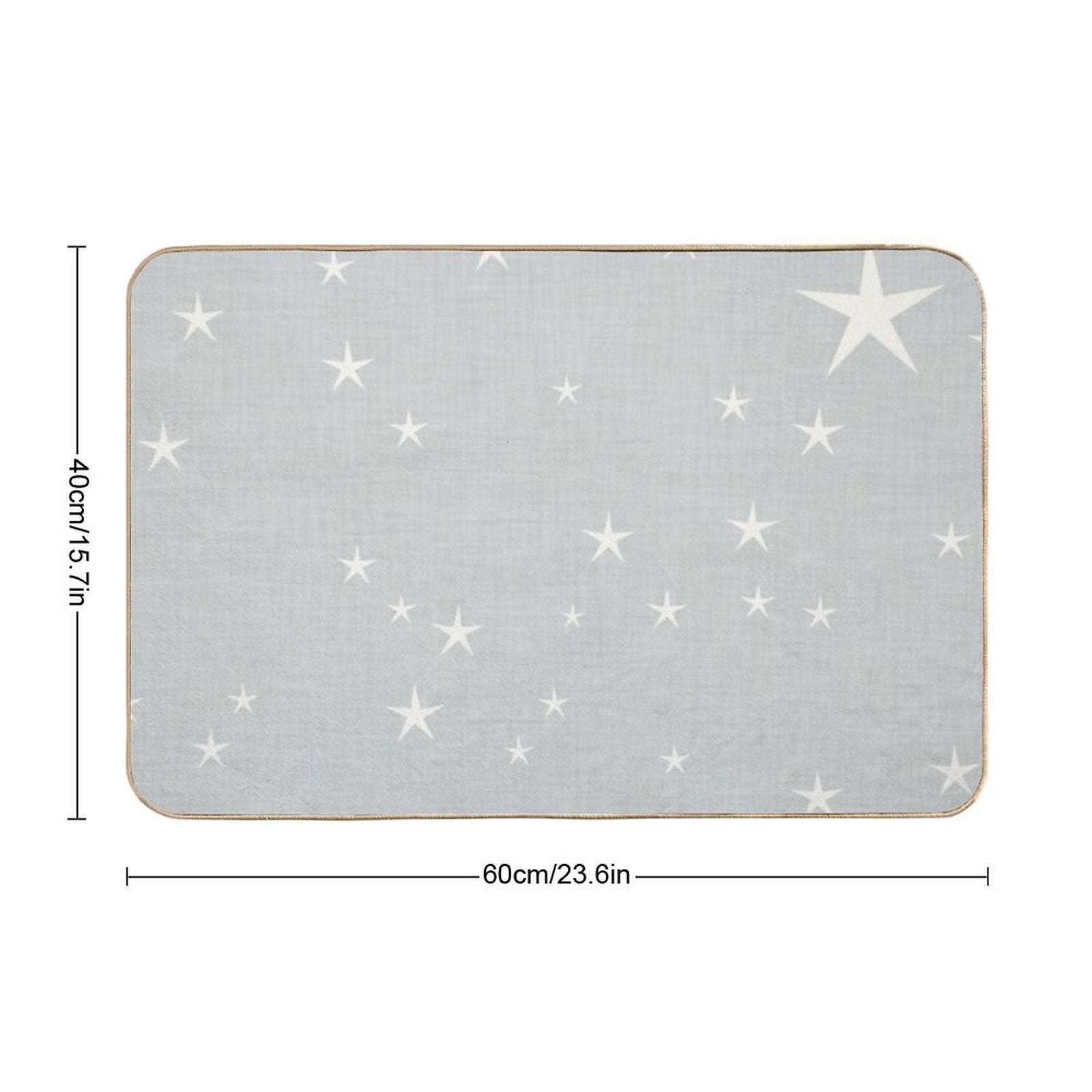 Grey Star with Fabric Texture - Narwhal Collection  Dirt-Trapping Bath Mat