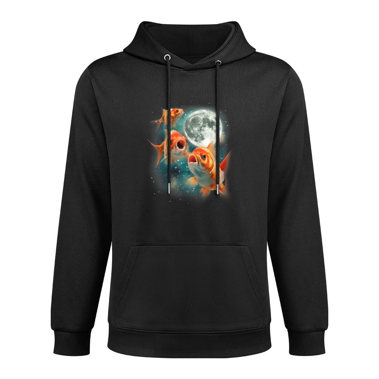 Three Goldfish Moon  3 Fish Moon Unique Goldfish Parody All-Day Comfort Hoodie