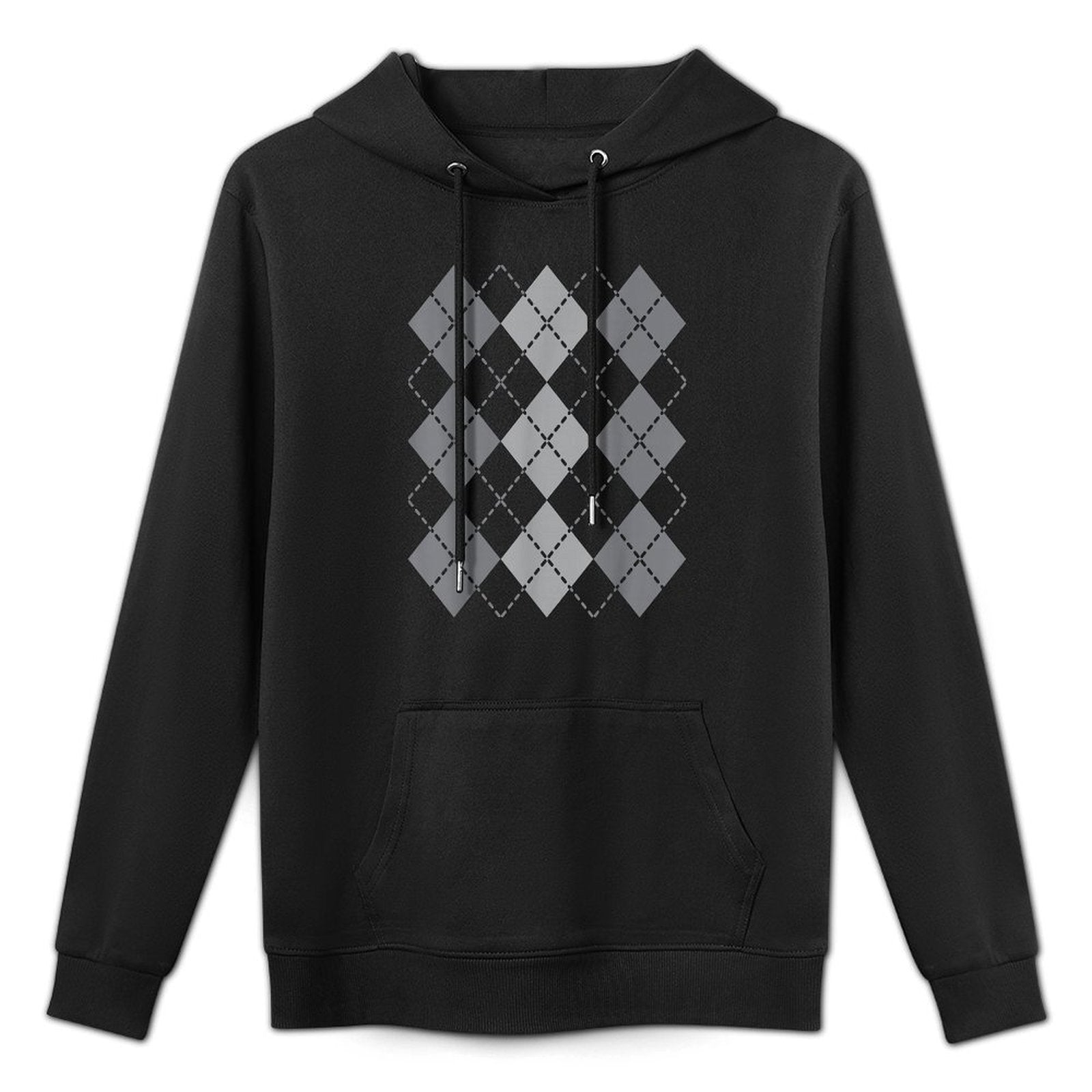 Preppy Plaid Argyle Stylish  Fun Faux Sweater Design Pilling-Resistant Hoodie
