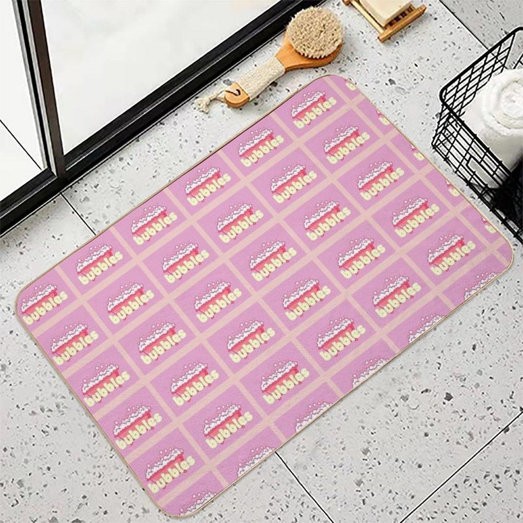Cartoon Pink Bubble Bath Poster  High-Traffic Bath Mat