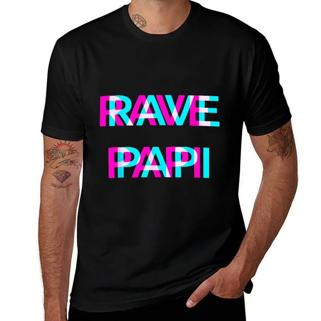 Rave Papi Techno EDM Music Festival Father Dad Raver  Stretchy T-Shirt