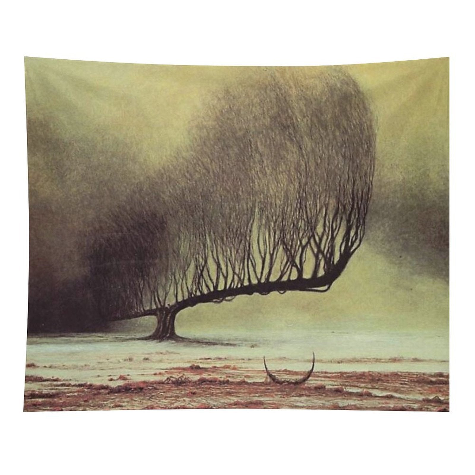 Untitled (Lone Tree), by Zdzisław Beksiński Tapestry
