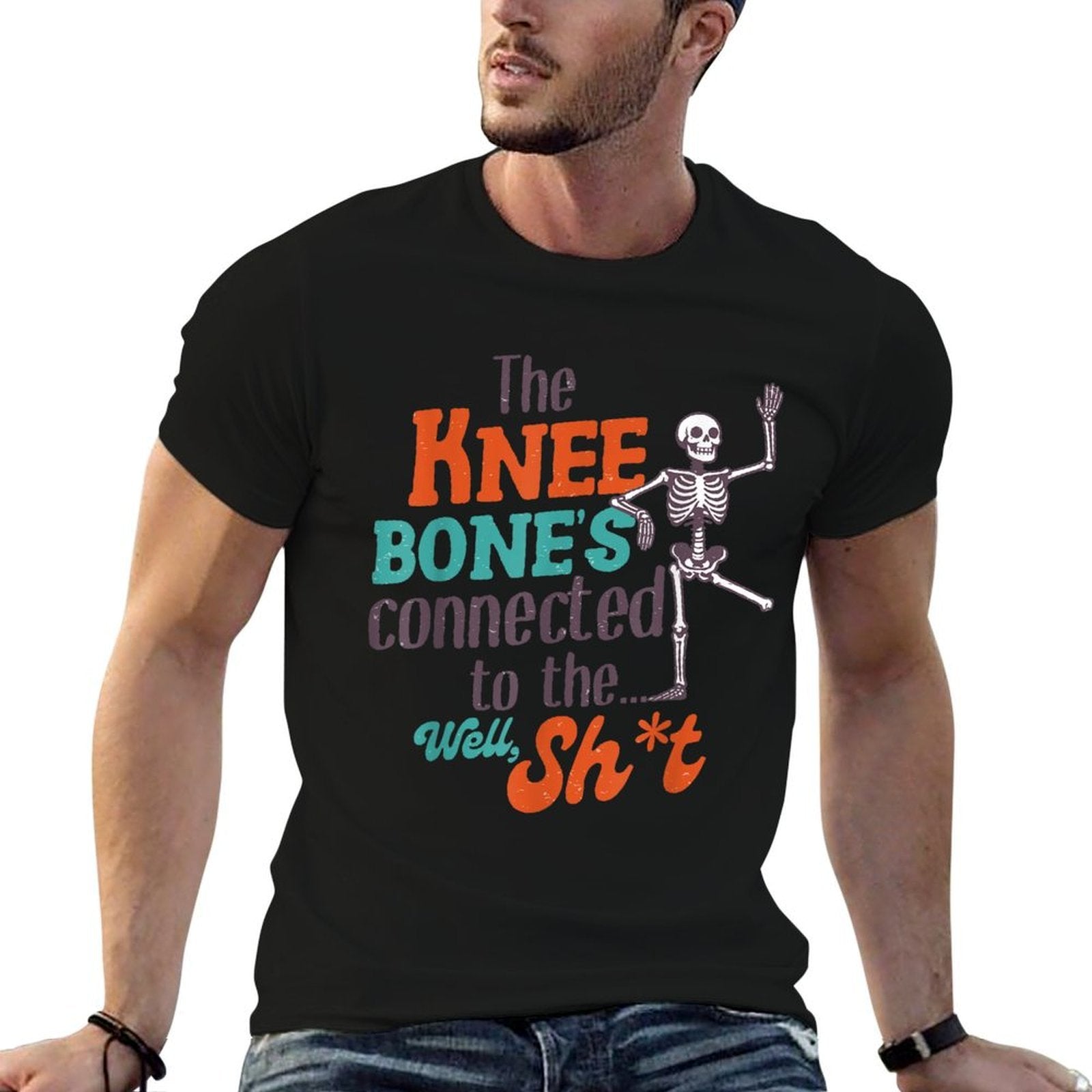 Leg Amputee Funny The Knee Bones Connected To The Well Sht  Slim-fit Cut T-Shirt