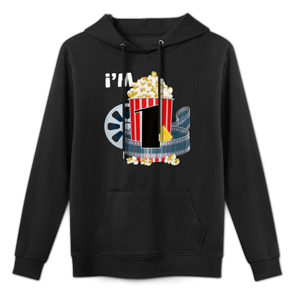 Kids 1st Birthday Movie Night Theme Party 1 Year Old Birthday Medium-Weight Fabric Hoodie