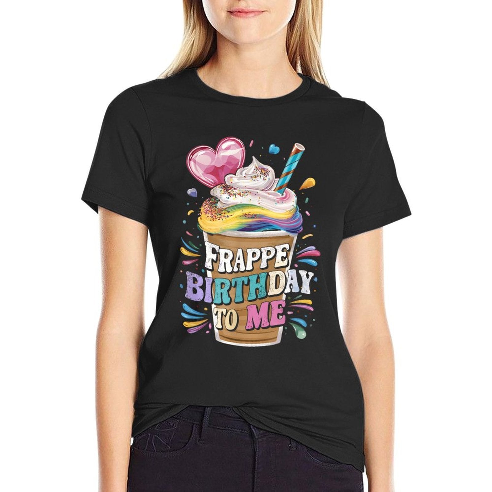 Funny Frappe Birthday To Me - Joke Saying for Coffee Lover  Relaxed-fit T-Shirt