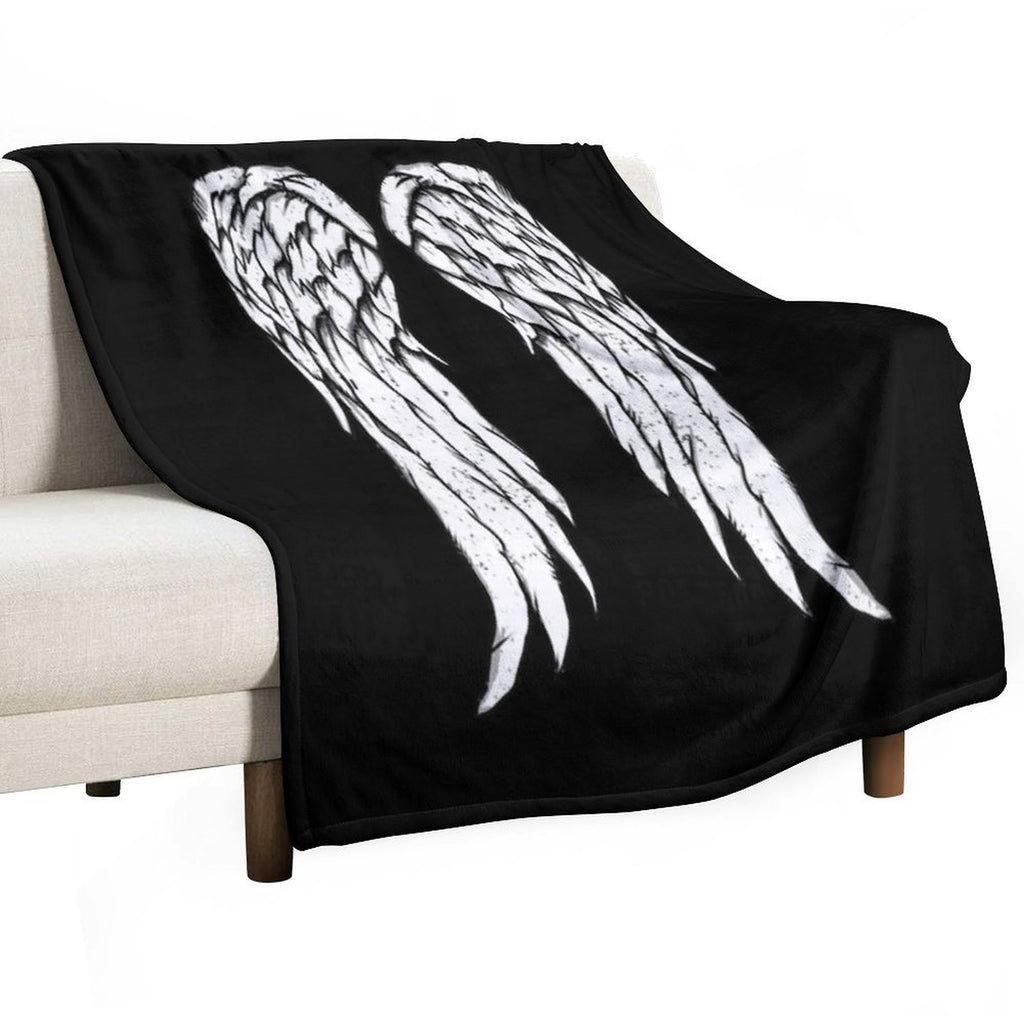 Daryl Dixon Wings - Zombie Compact Throw Blanket