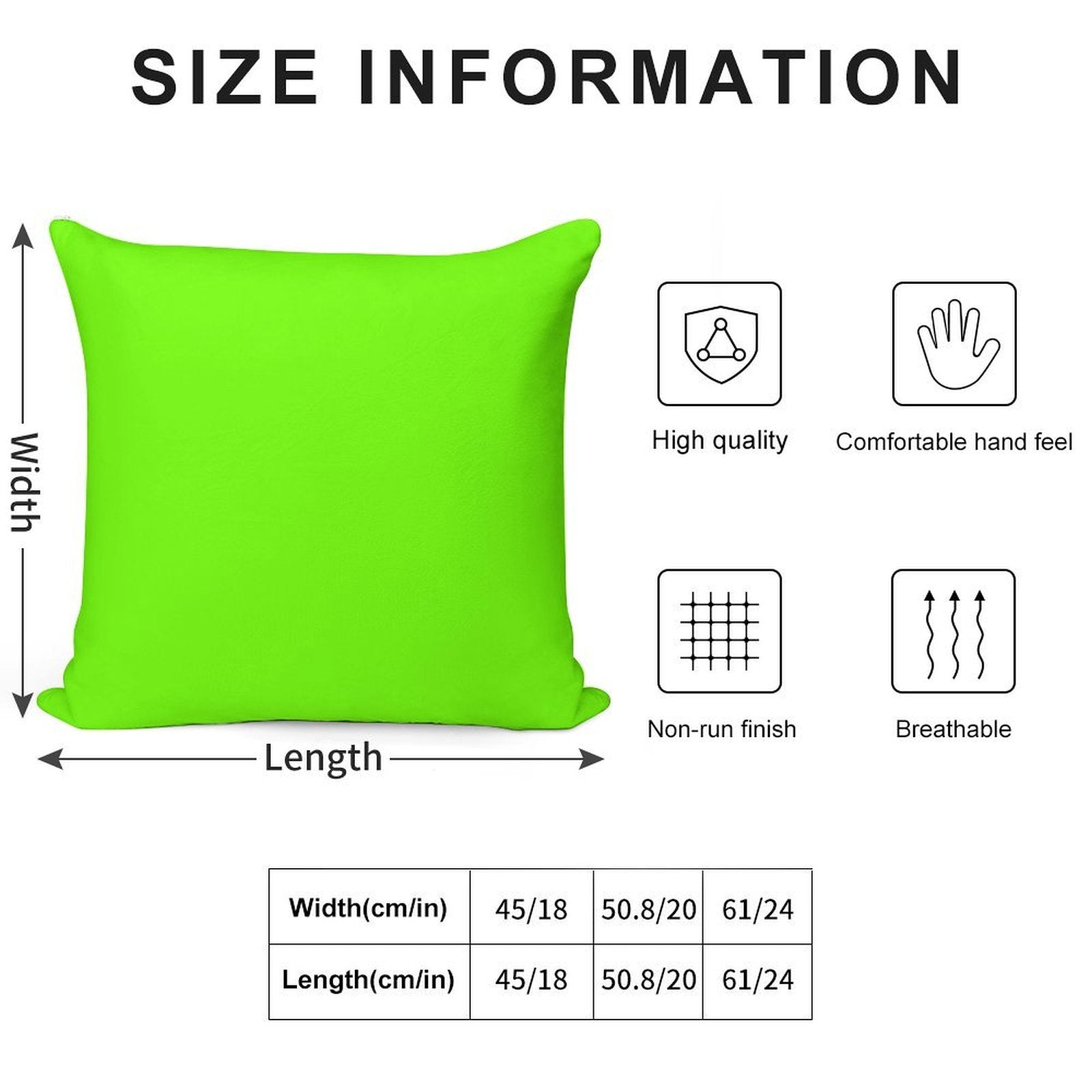 Super Bright Fluorescent Green Neon Soft Anti-Pilling Throw Pillow