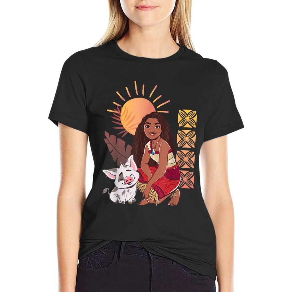 Disney Moana 2 Pua Moana Tropical Best Friends Chest Logo  Vintage-inspired T-Shirt