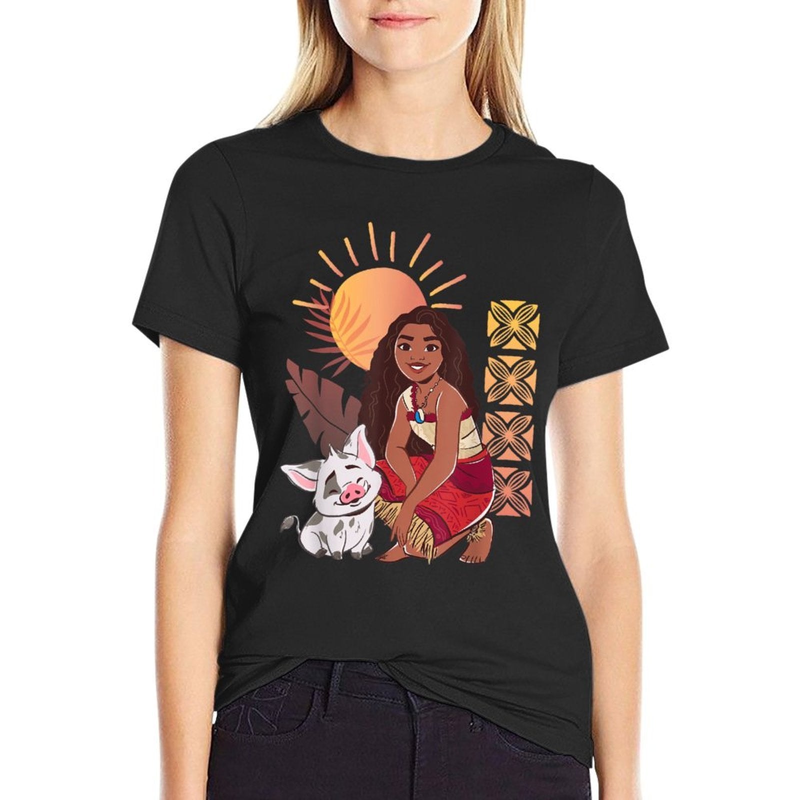 Disney Moana 2 Pua Moana Tropical Best Friends Chest Logo  Vintage-inspired T-Shirt