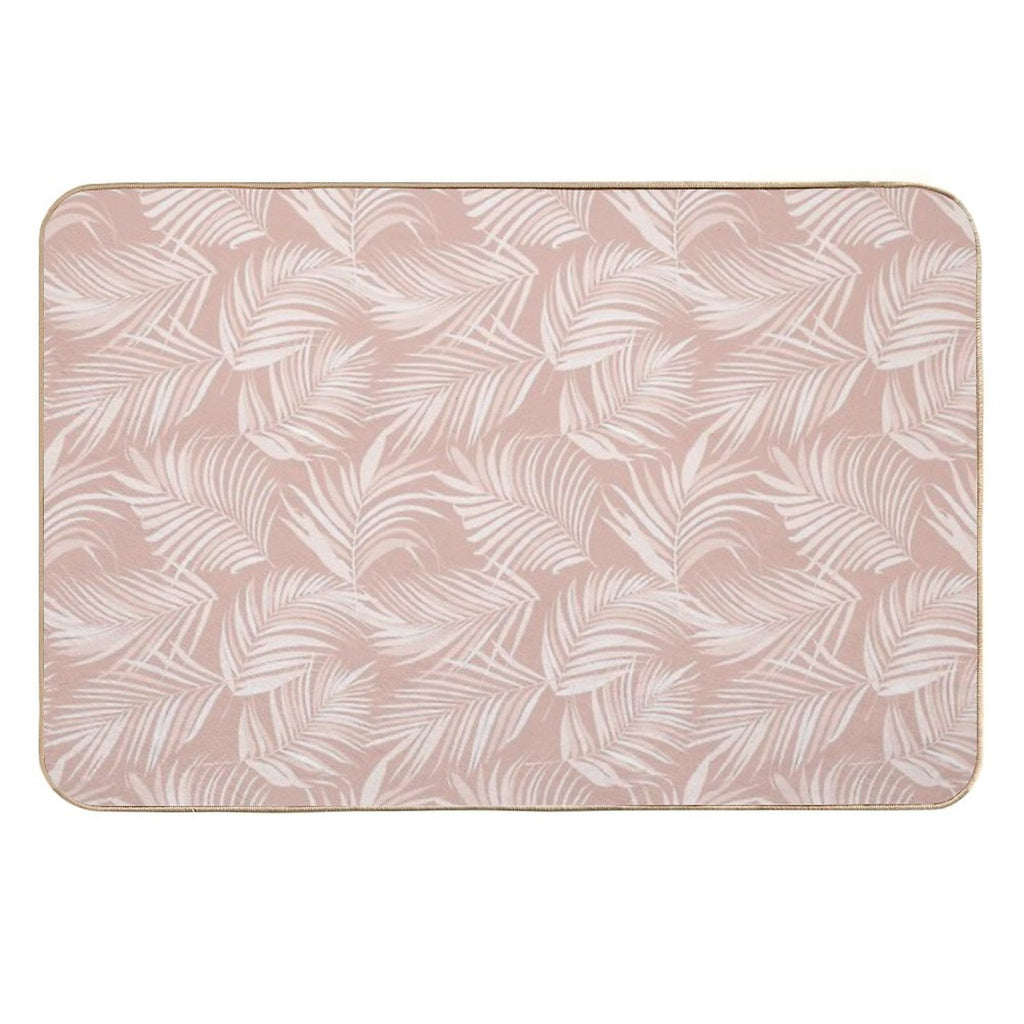 Palm Leaf Seamless Pattern  Absorbent Bath Mat