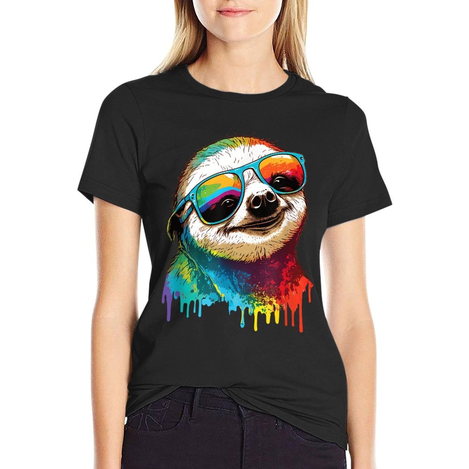 Sloth Colorful Sloth Outfit Mens Sloth Lover  Durable T-Shirt