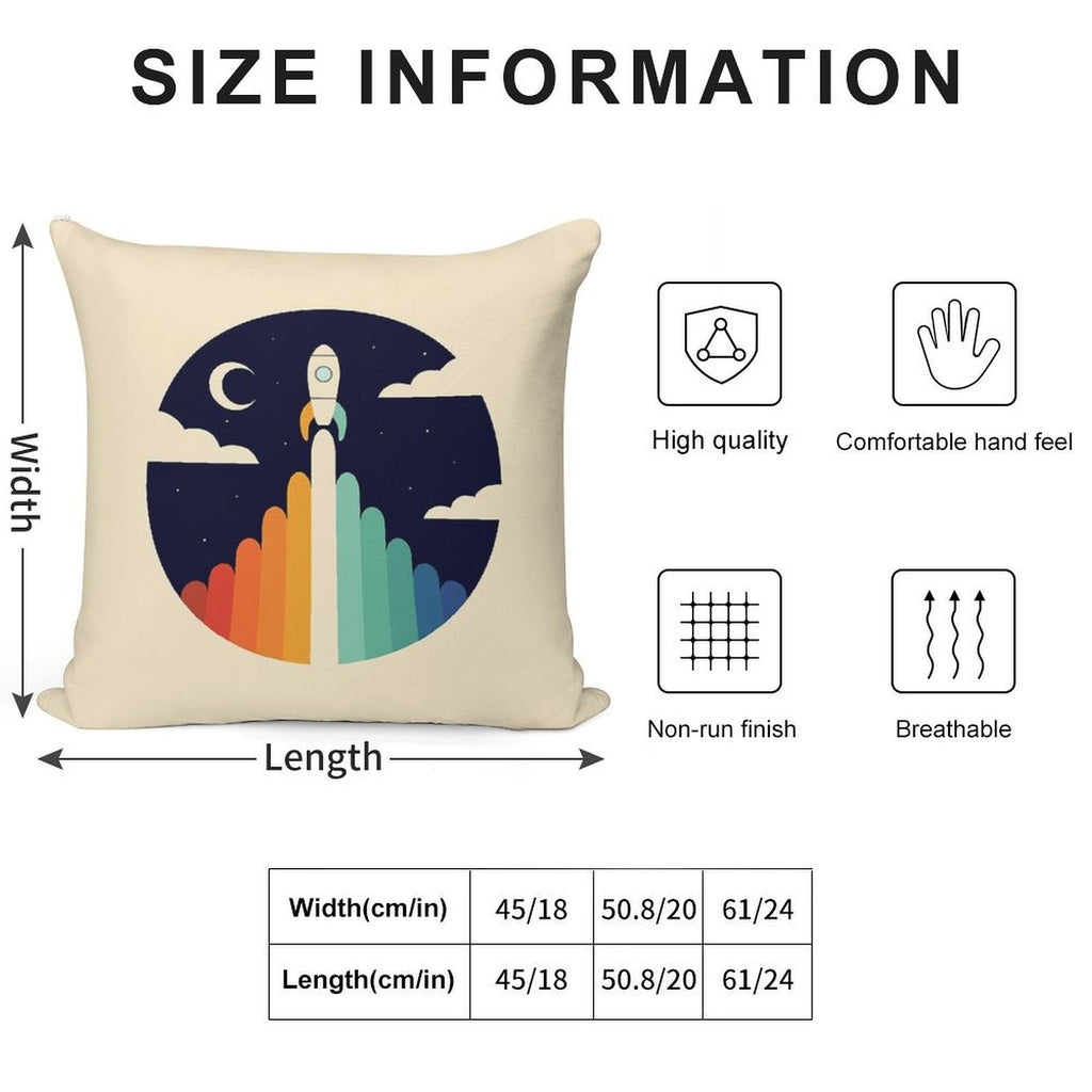 Up Soft Hidden Zipper Throw Pillow