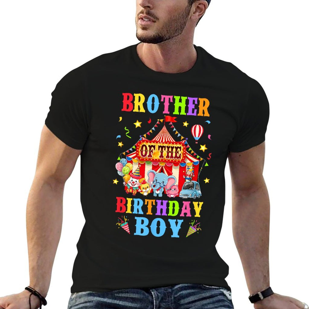 Brother Of The Birthday For Boy Circus Carnival Theme Party  Slim-fit Cut T-Shirt