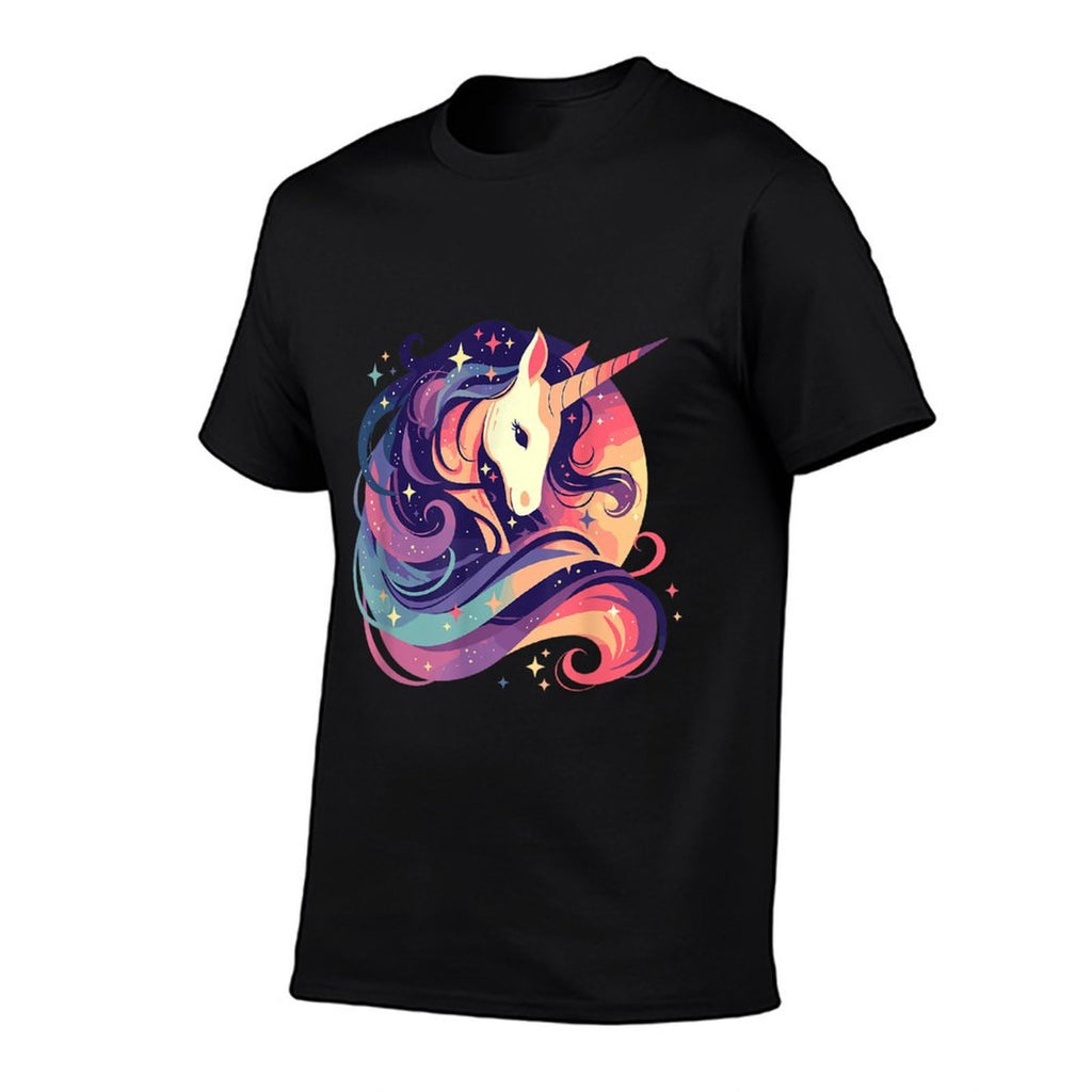 Majestic Sunset Unicorn Art Mystical Creature Fantasy  Heathered Texture T-Shirt