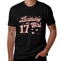 17 Birthday Girl Pink Crown Happy 17 Years Old Girl Women  Vintage-inspired T-Shirt