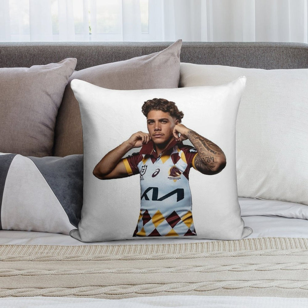 Reece Walsh Broncos Hot Photo Jersey Soft Anti-Pilling Throw Pillow