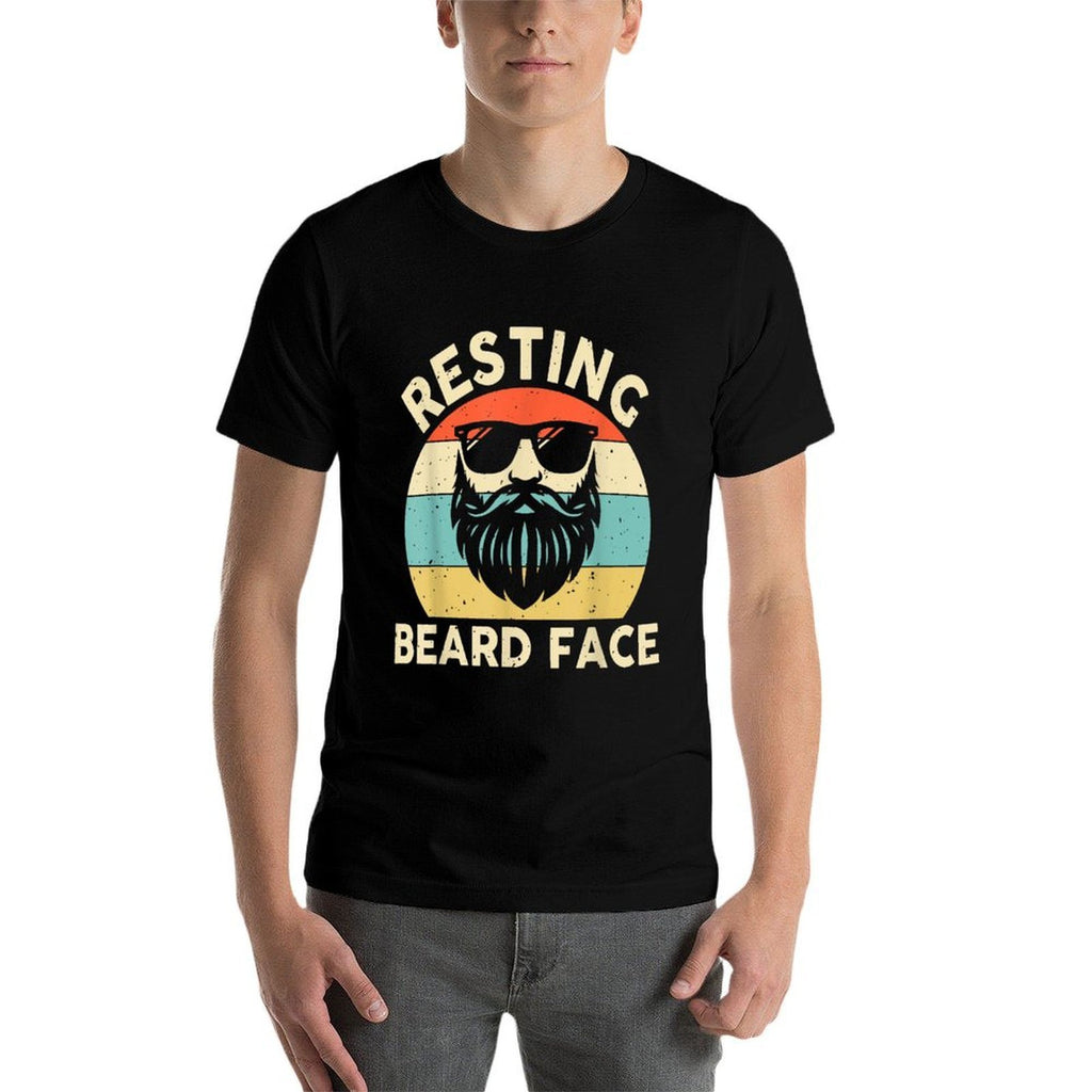 Beard Men Dad Grandpa Resting Beard Face Father’s Day  Soft T-Shirt