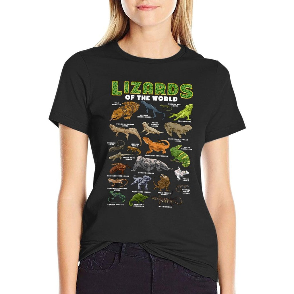 Lizard Lizards Animal of The World Reptile Herpetology  Fade-proof Color T-Shirt