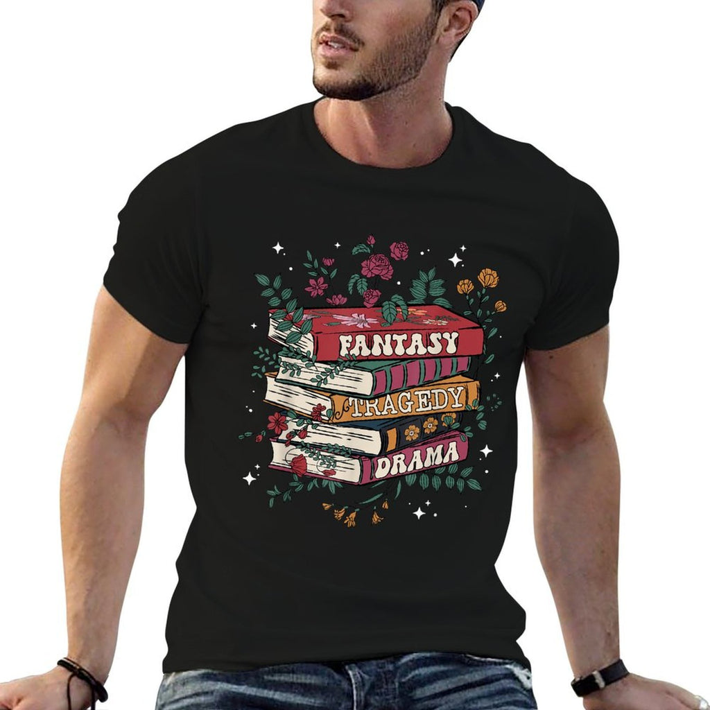 Retro Floral Subtle Book Fantasy Drama Tragedy  Affordable Price T-Shirt