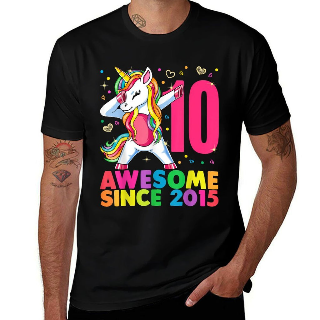 10 Years Old Unicorn Dabbing 10th Birthday Girl Gift Party  Odor-resistant T-Shirt