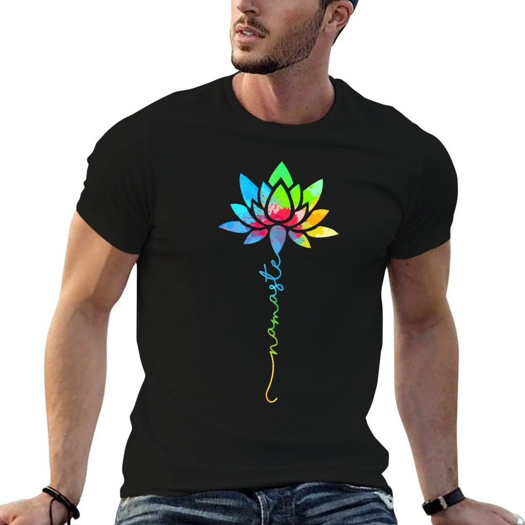 Womens Namaste Rainbow Mandala Lotus Flower Meditation Yoga  Stretchy T-Shirt