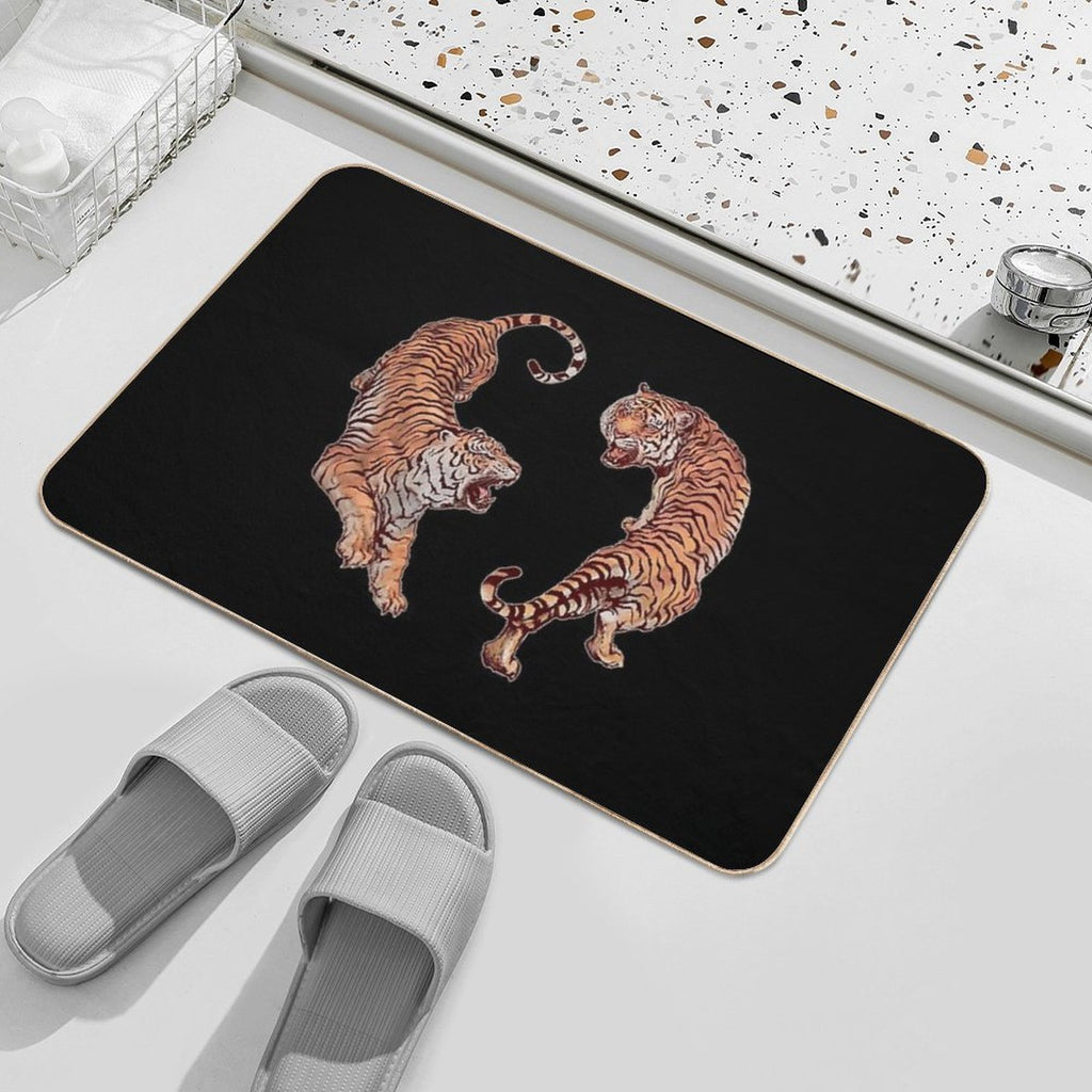 Year of The Tiger Happy Chinese New Year Yin Yang Tigers  Anti-Trip Bath Mat