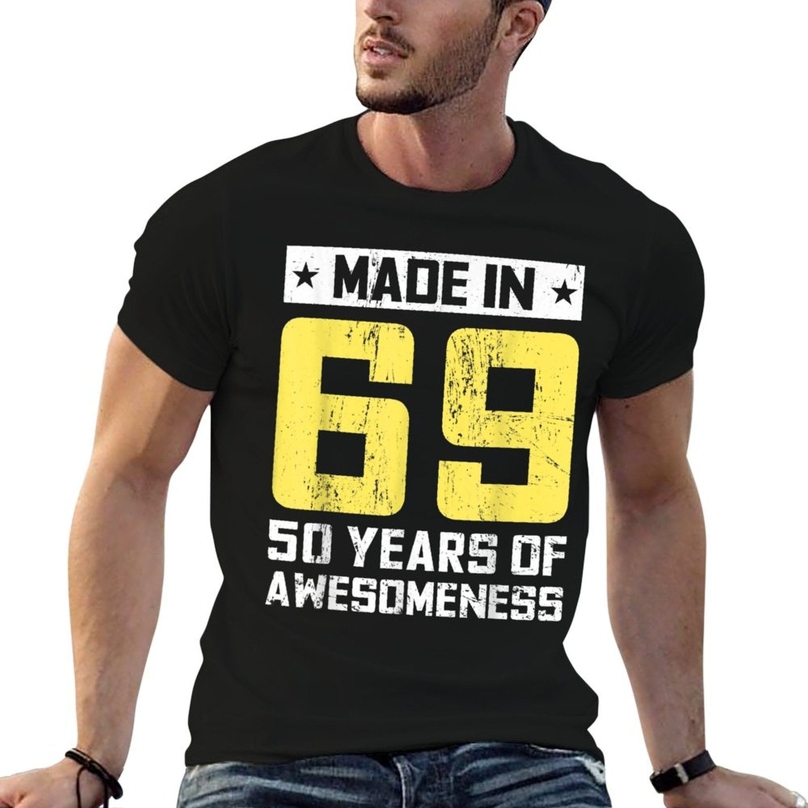 Made in 69 50 Years of Awesomeness 50th Birthday  Tagless Design T-Shirt