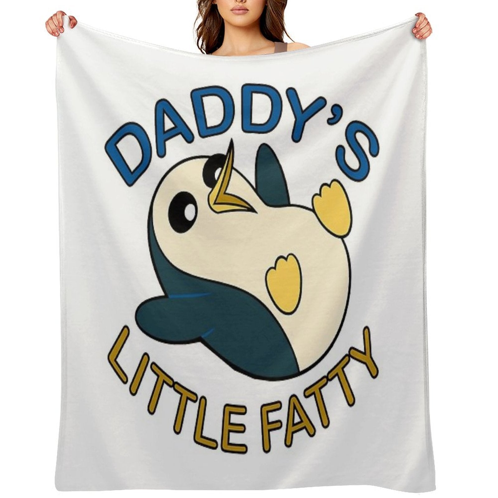 Daddy's Little Fatty - Gunter Adventure Time Plush Throw Blanket