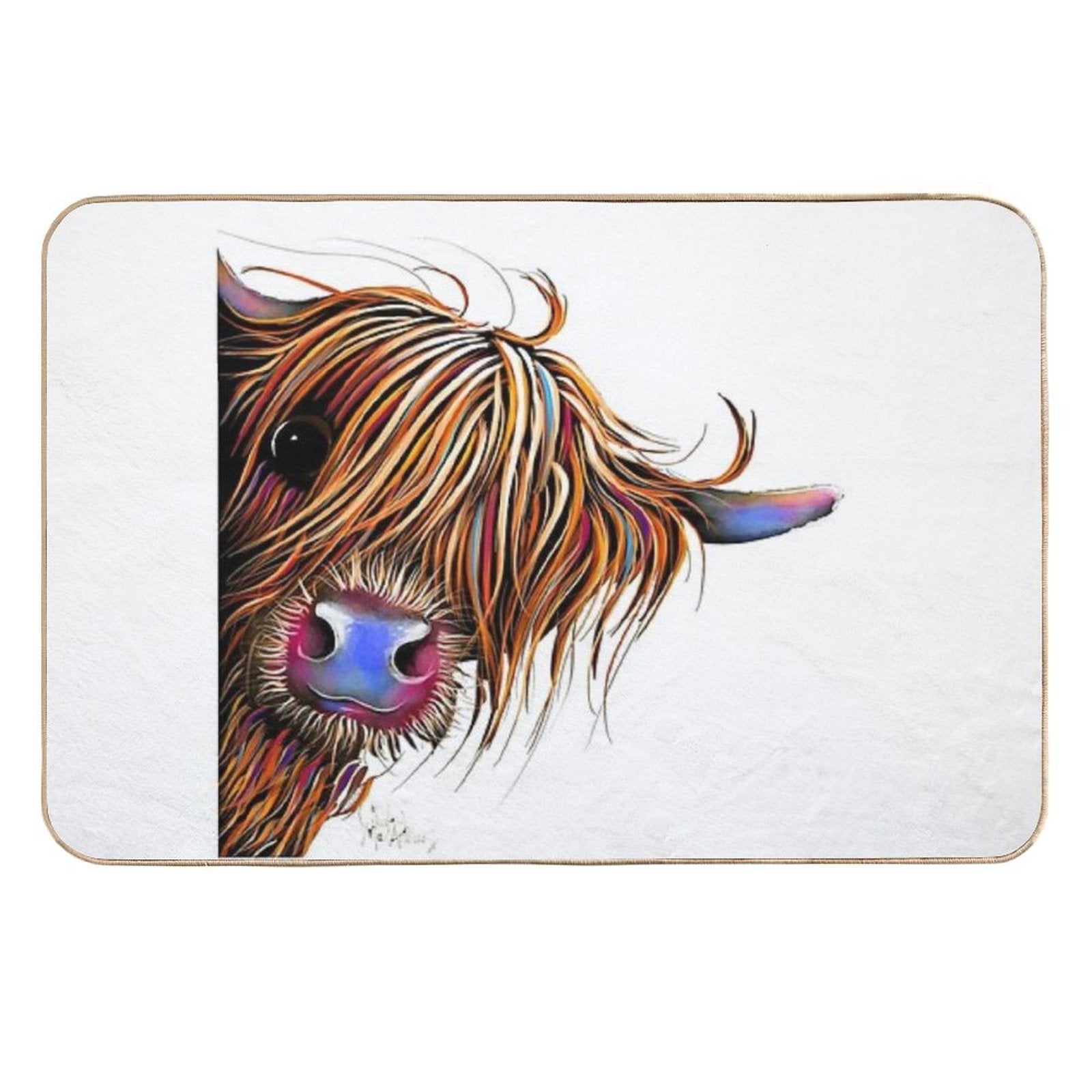 HiGHLaND CoW PRiNT SCoTTiSH ' SuGaR LuMP ' BY SHiRLeY MacARTHuR  Non-Slip Bath Mat