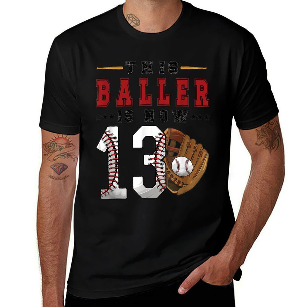 13th Birthday Baseball Boy Thirteen Year Old Baseball Player  Durable T-Shirt