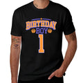 1st Birthday Boy Basketball Lover 1 Year Old Bday  Oversized Silhouette T-Shirt