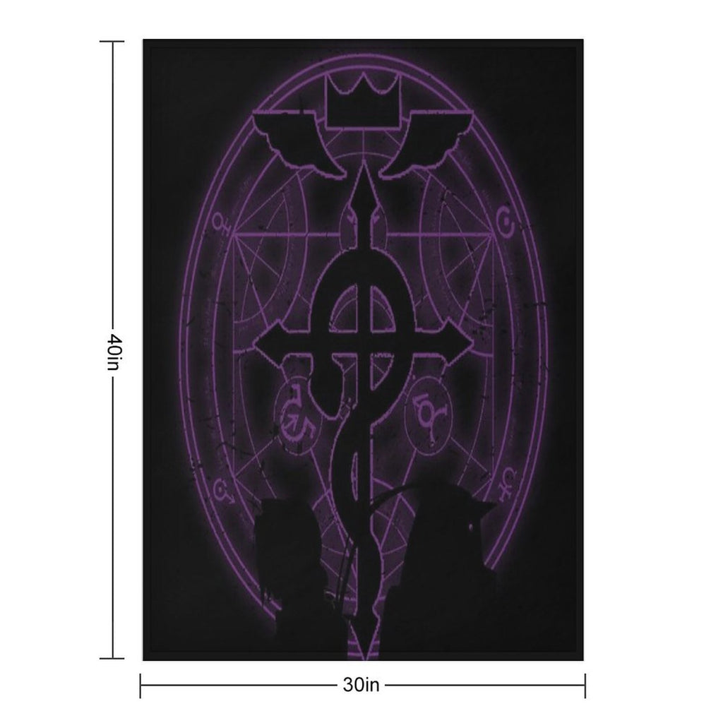 Purple Fullmetal Travel-friendly Throw Blanket