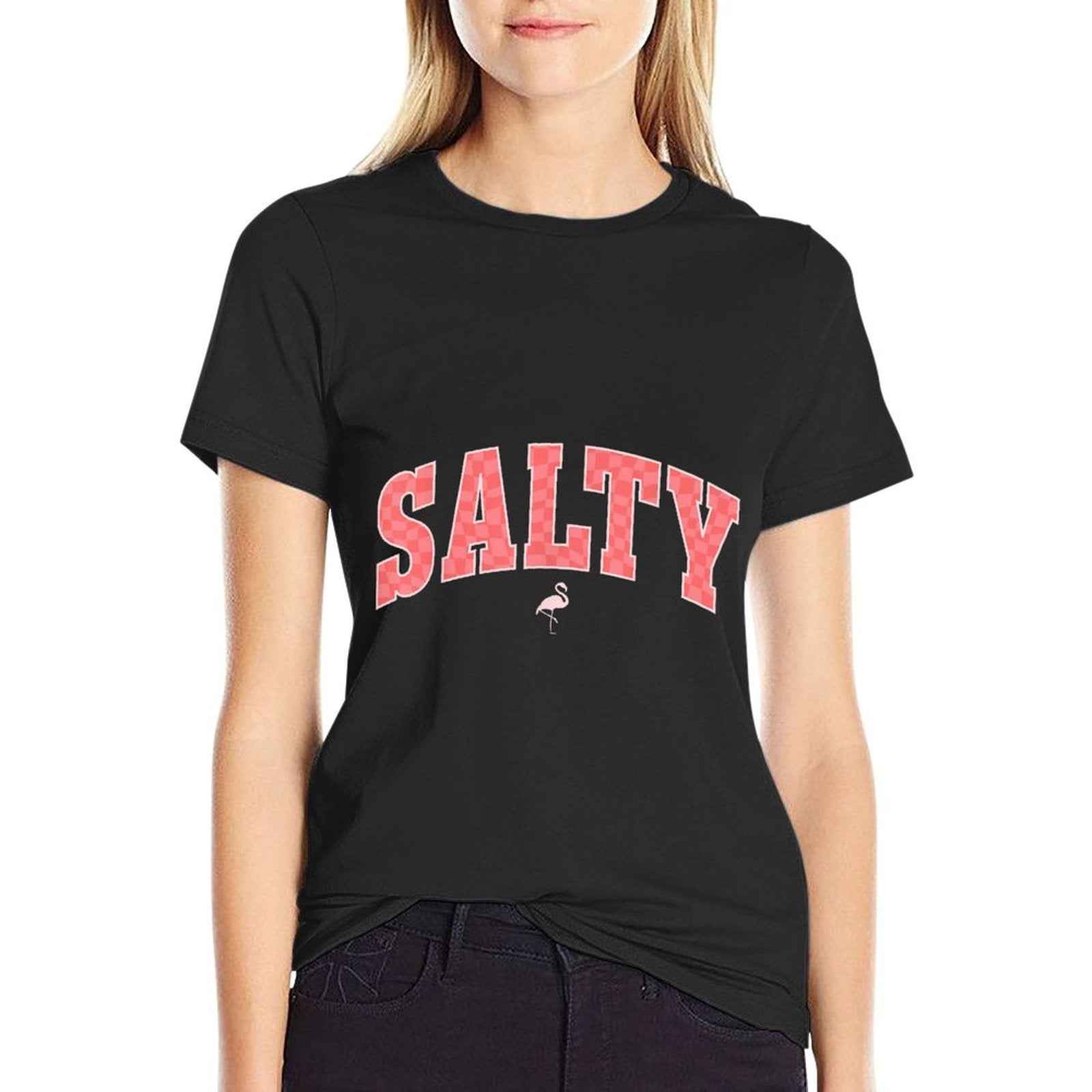 Salty Ocean Flamingo Life Coastal Summer Beach Girl Trendy  Moisture-wicking T-Shirt