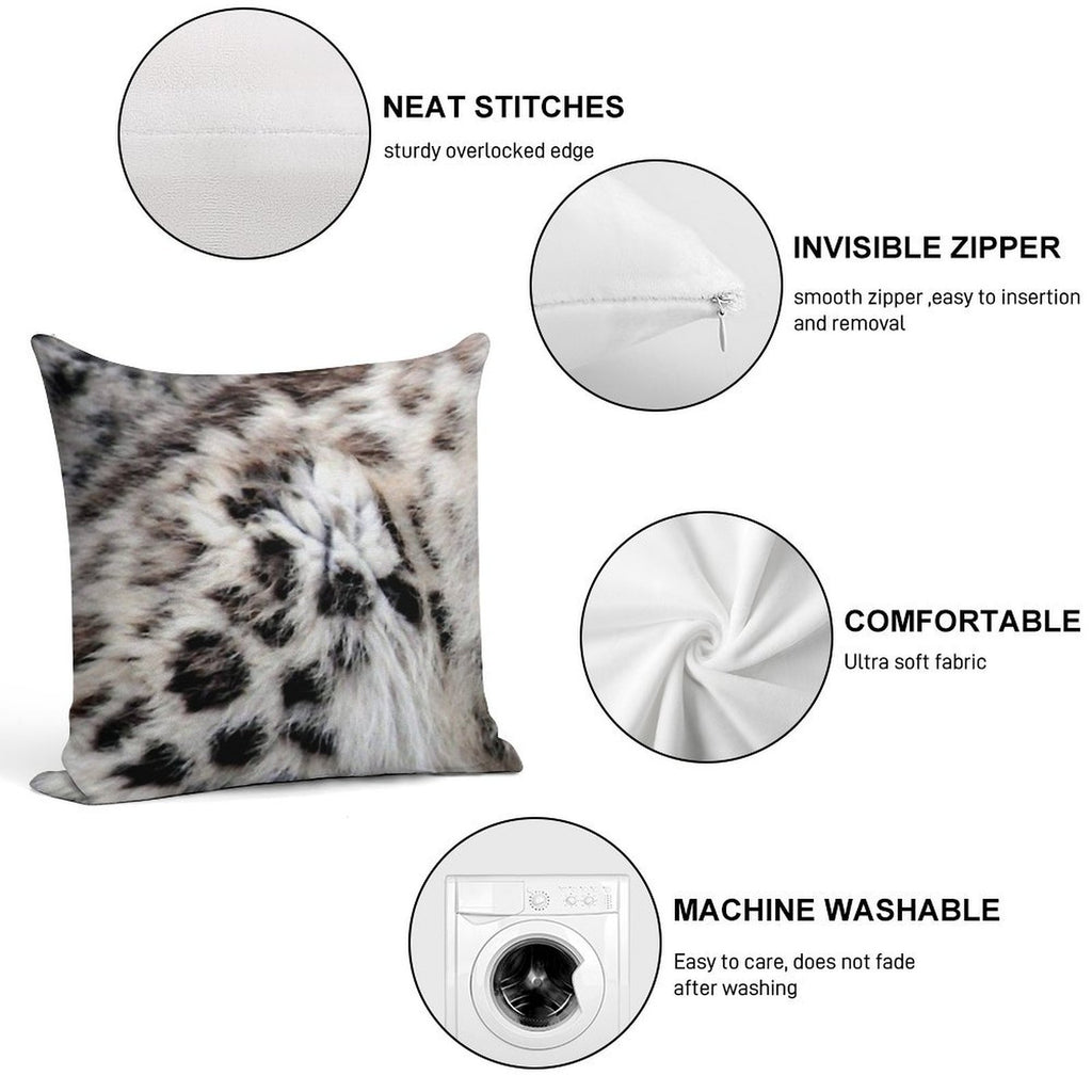 Snow Leopard Abstract Soft Home Decor Throw Pillow