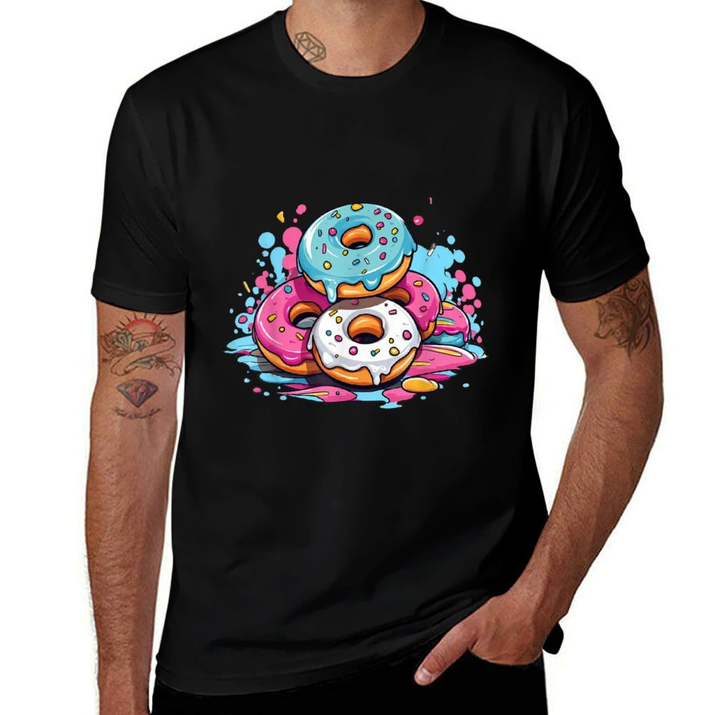 Colorful Donut I Kids Donut  Slim-fit Cut T-Shirt