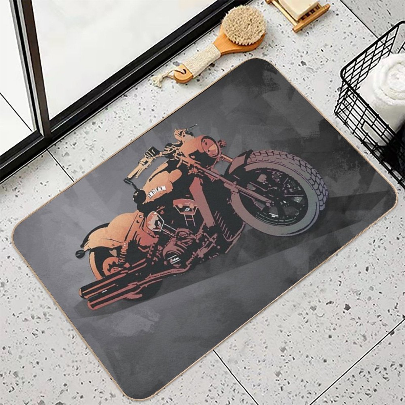 Indian Chief Motorcycle  Odorless Bath Mat