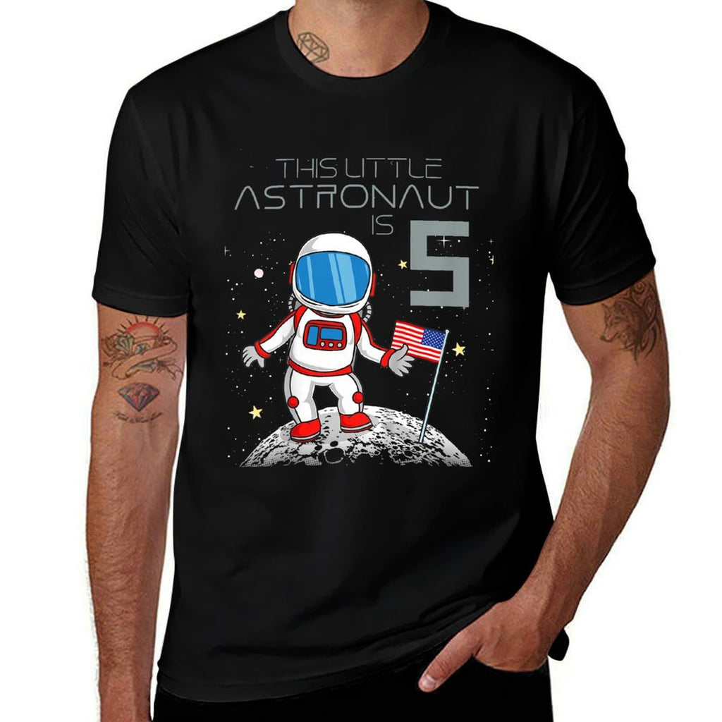 Kids 5th Birthday Astronaut Boys Gift 5 Year Old Space Geek  Stretchy T-Shirt