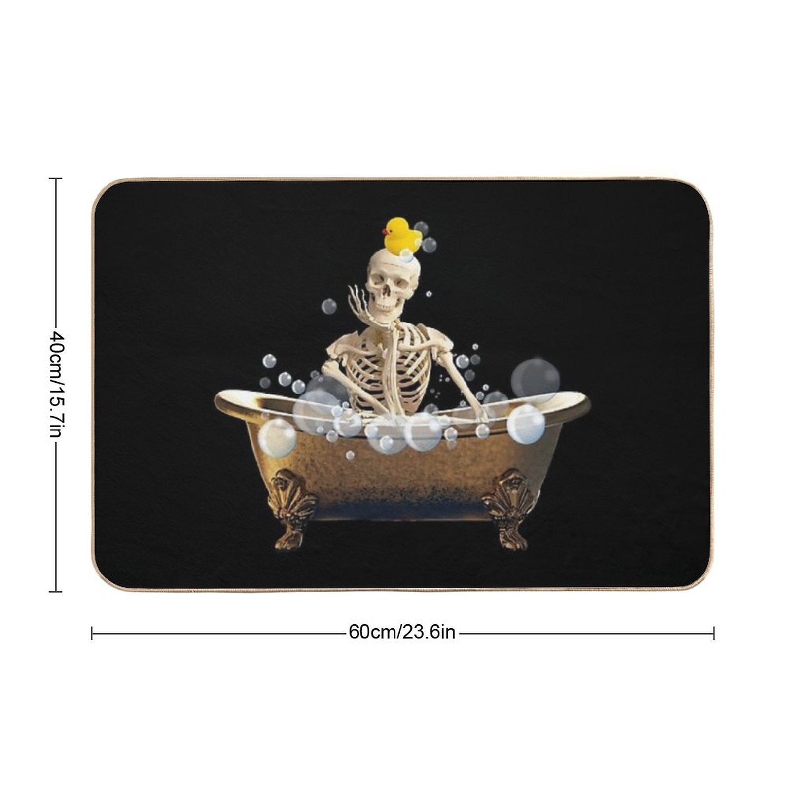 Skeleton Relaxing in The Bath  Odorless Bath Mat
