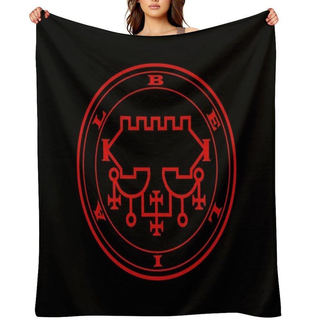 Belial Demon King Red Sigil Occult Magick Seal Easy Care Throw Blanket