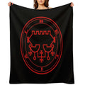 Belial Demon King Red Sigil Occult Magick Seal Easy Care Throw Blanket