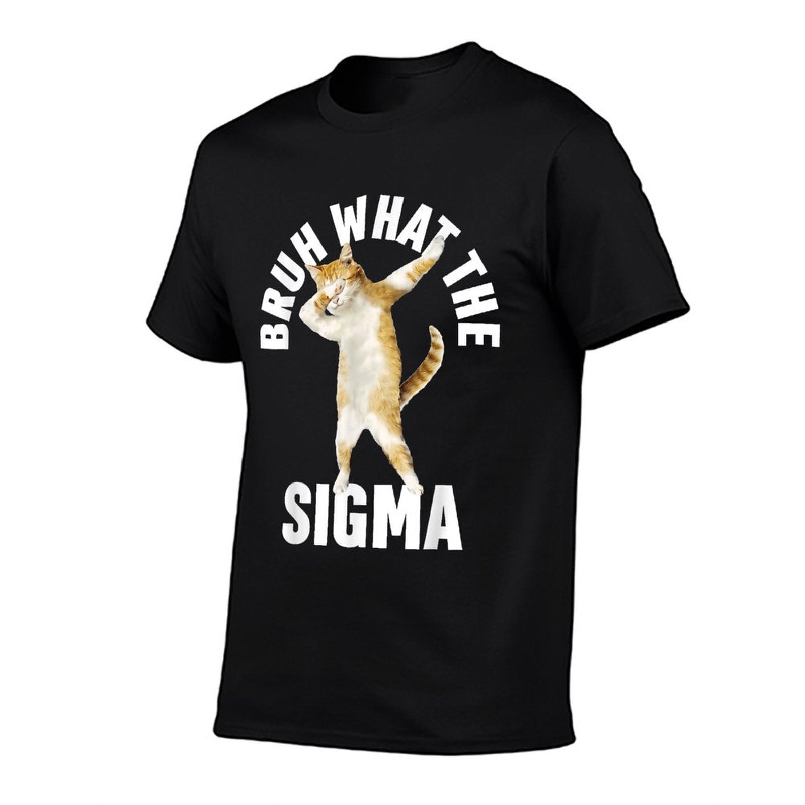 Funny Cat Bruh What The Sigma Saying Adult Sarcastic Meme  Polyester Blend T-Shirt