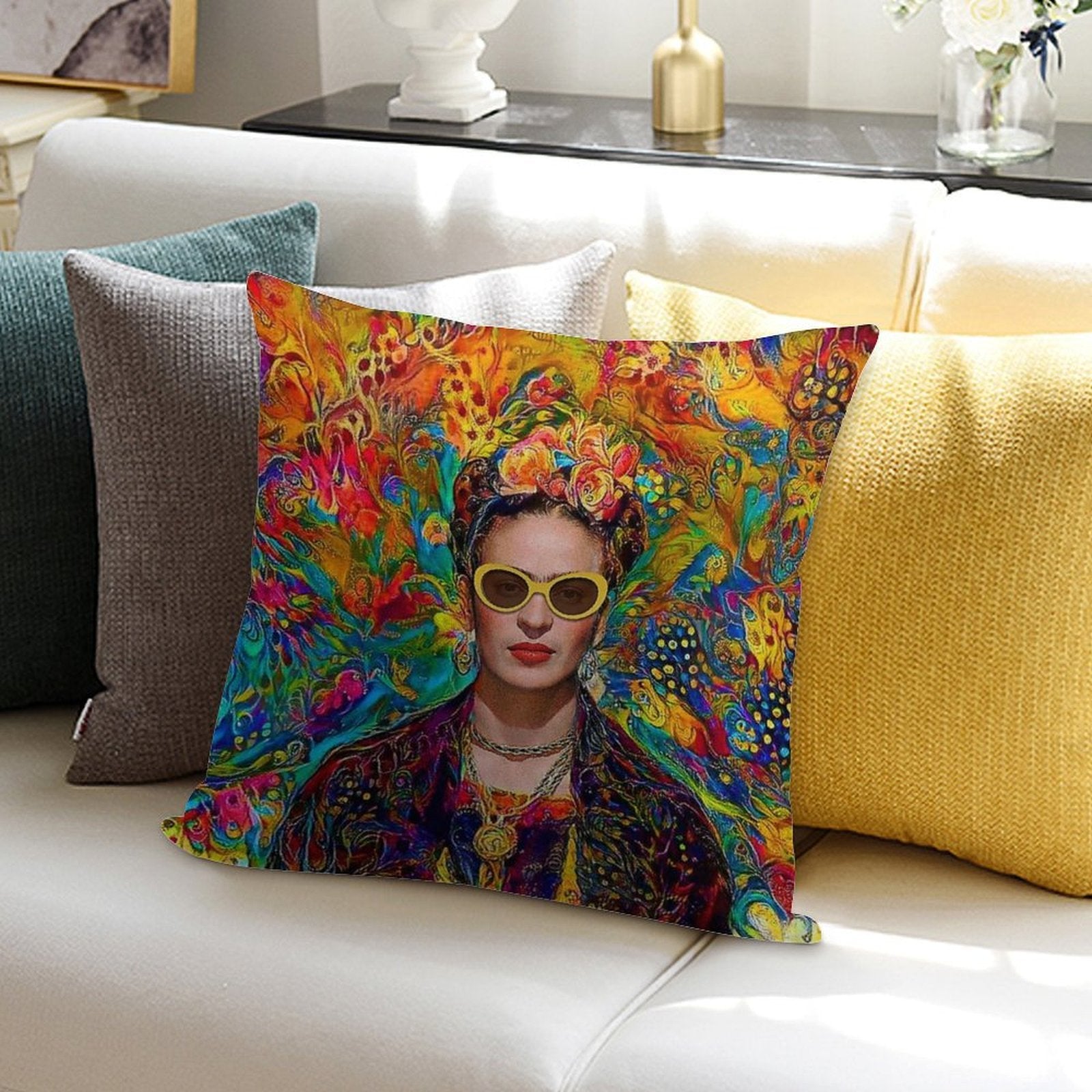 Sunglasses Frida Soft Washable Throw Pillow